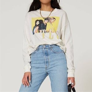 NWT Daydreamer LA TLC Crop Long Sleeve Crazy Sexy Cool 90s y2k Soft Oversized S